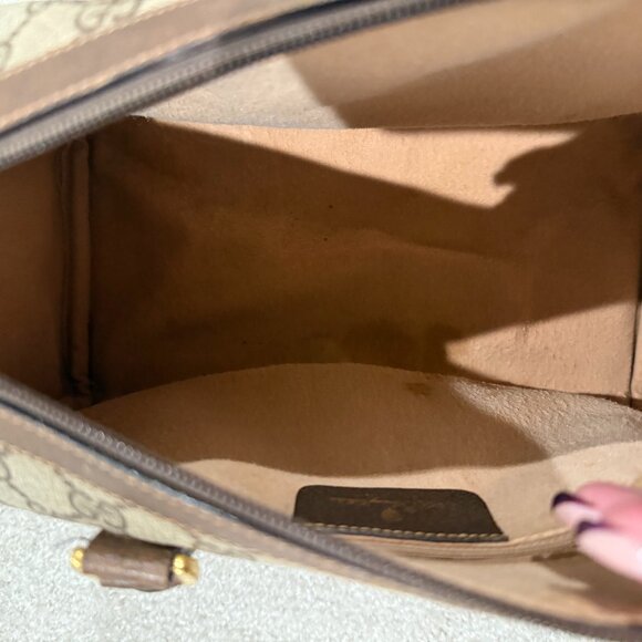 EUG Authentic GUCCI Vintage Sherry Logo GG Boston Bag - Picture 3 of 4